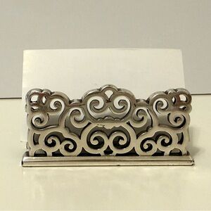 Brighton Geneva Card Holder – Silver Plated Scroll Design
